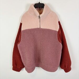 Universal Thread Teddy Pullover Quarter 1/4 Zip Pullover Sweater Size M